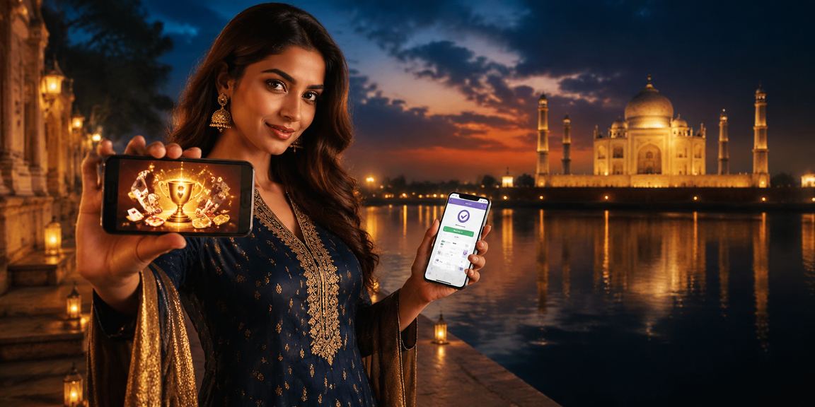 Person logging into gaming account in traditional dress